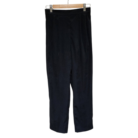 Vintage Pants - Vintage Pants Pleated Brushed Black High Waist